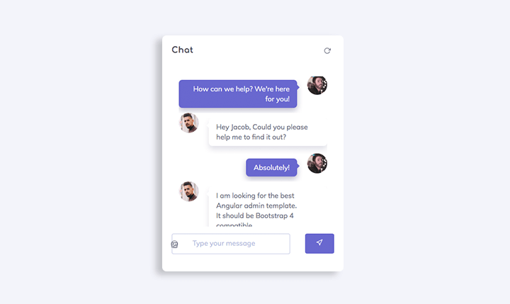 Bootstrap 4 chat template