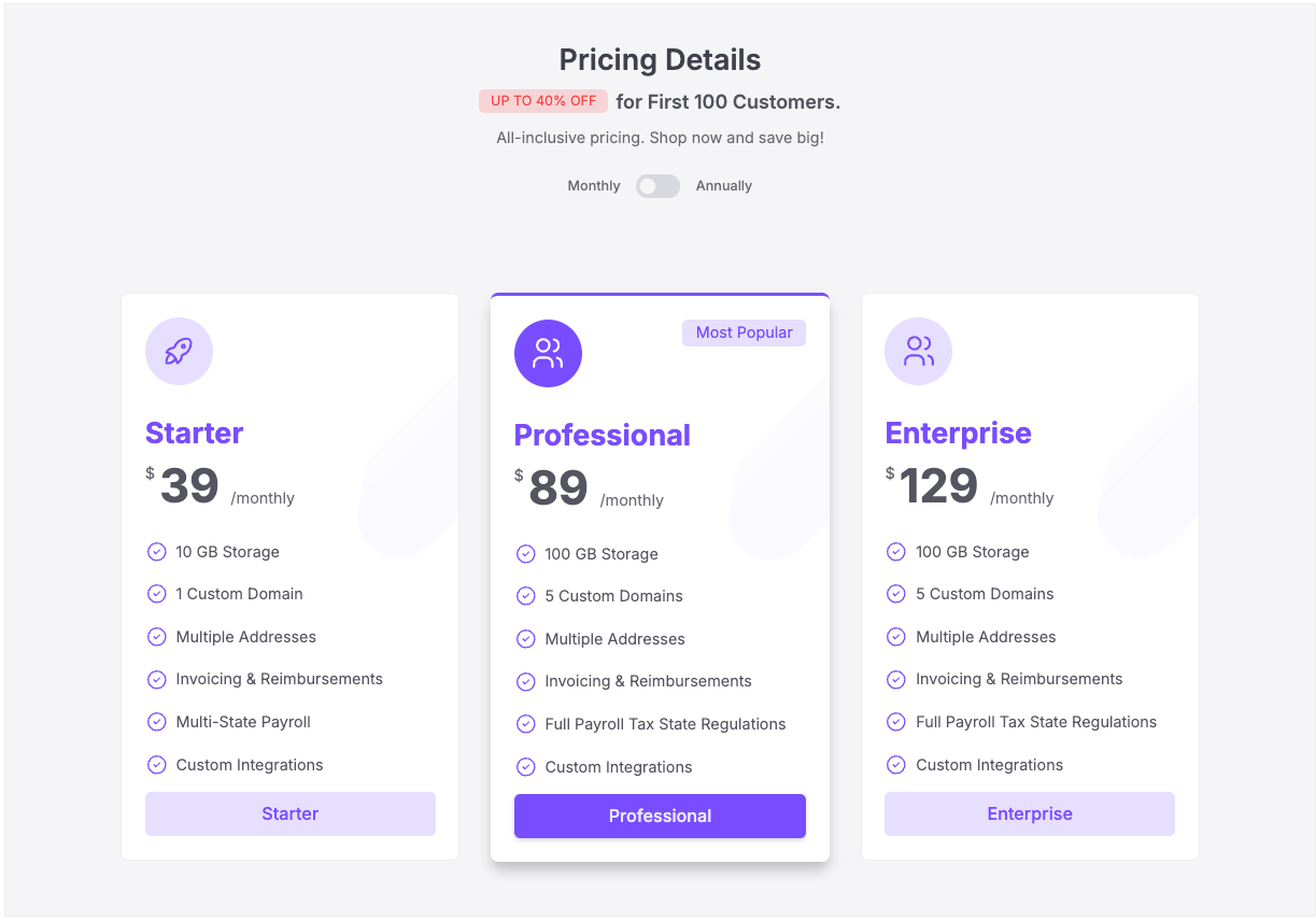 Pricing Subscription