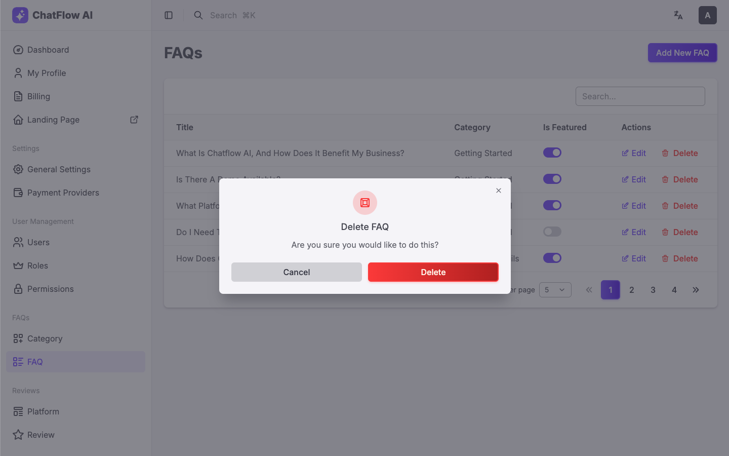 Delete Dialog