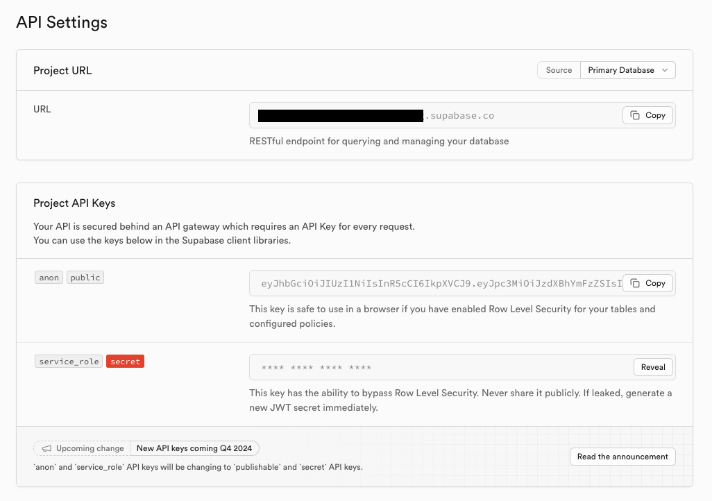 API Settings
