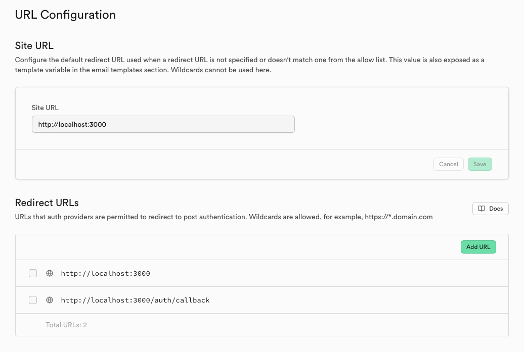 URL Configuration