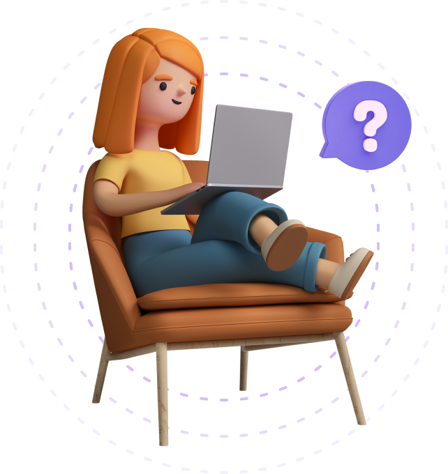 sitting girl with laptop